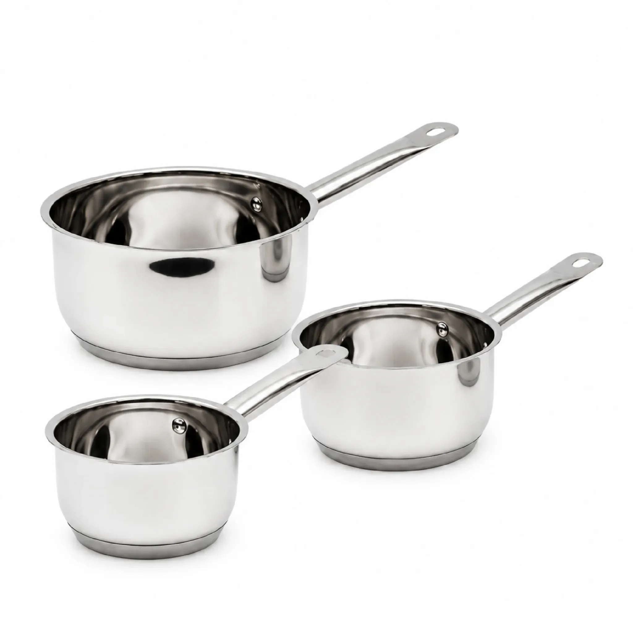 Set x3 Cacerolas | Acero Inox sin Tapa