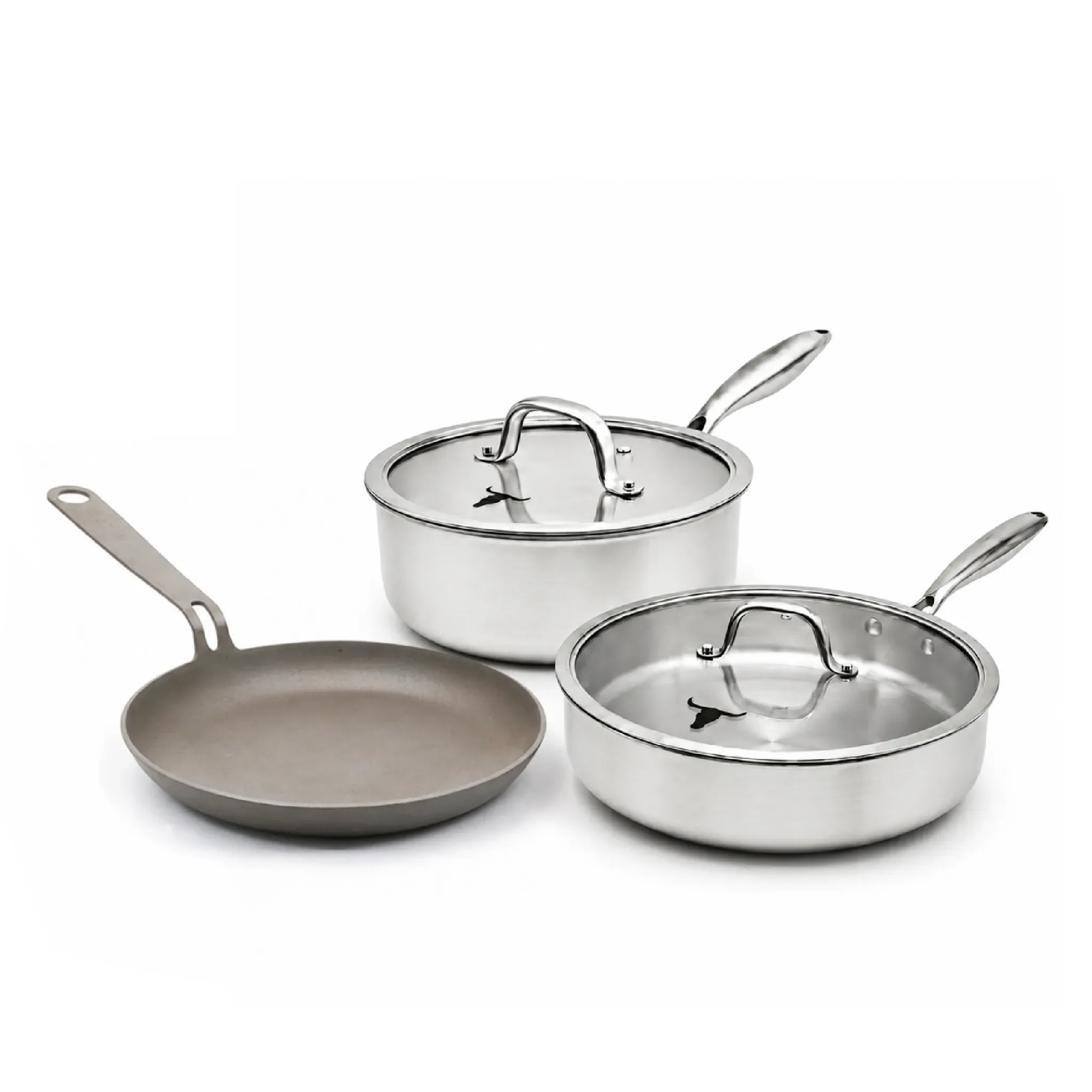 Set x3 Curado | Acero Inox